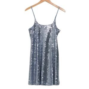 Melrose and Market Blue Sequin Cocktail Mini Dress Size XXS